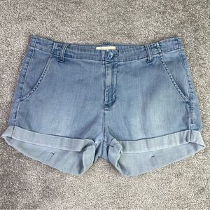 Cloth & Stone Chambray Shorts Women’s 27 Blue Cuffed Lightweight Pockets